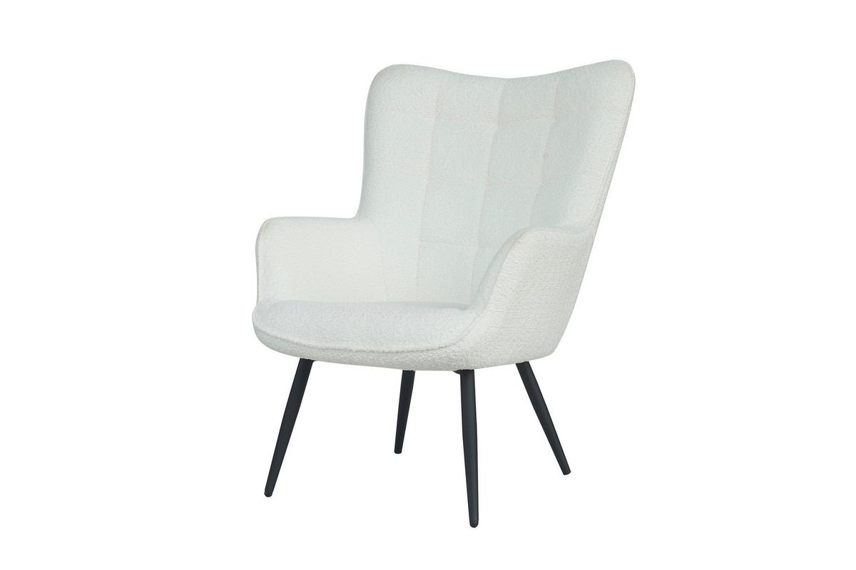 Sessel Uta Elfenbein B: 72 Cm - Elfenbein/Schwarz, Basics, Textil (72/97/80cm) - MID.YOU