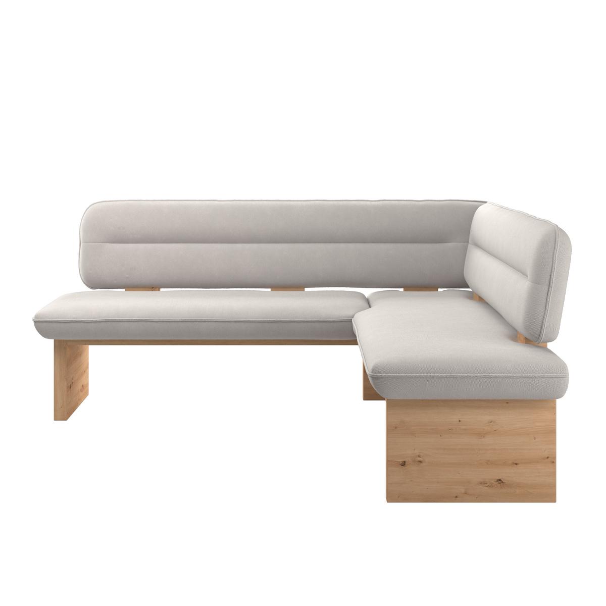 Eckbank Beluna Ii Webstoff Weiß, B: 232cm - Eichefarben/Weiß, KONVENTIONELL, Holz/Textil (232/170cm) - James Wood