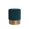 Pouf Nano Grün/Petrol/ Goldfarben H: 42 cm - Goldfarben/Petrol, Basics, Holz/Holzwerkstoff (35/42cm) - Kayoom