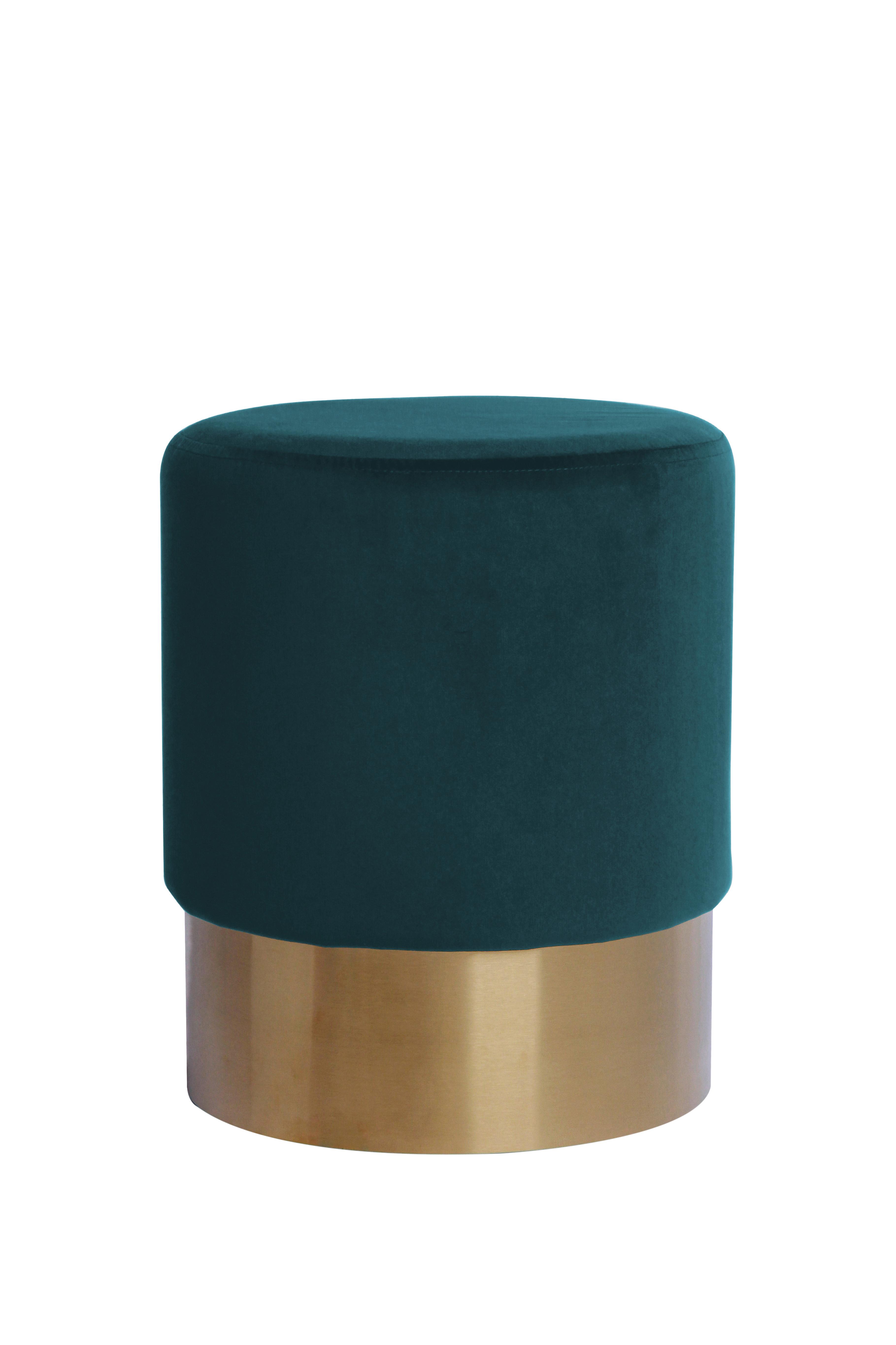 Pouf Nano Grün/Petrol/ Goldfarben H: 42 cm