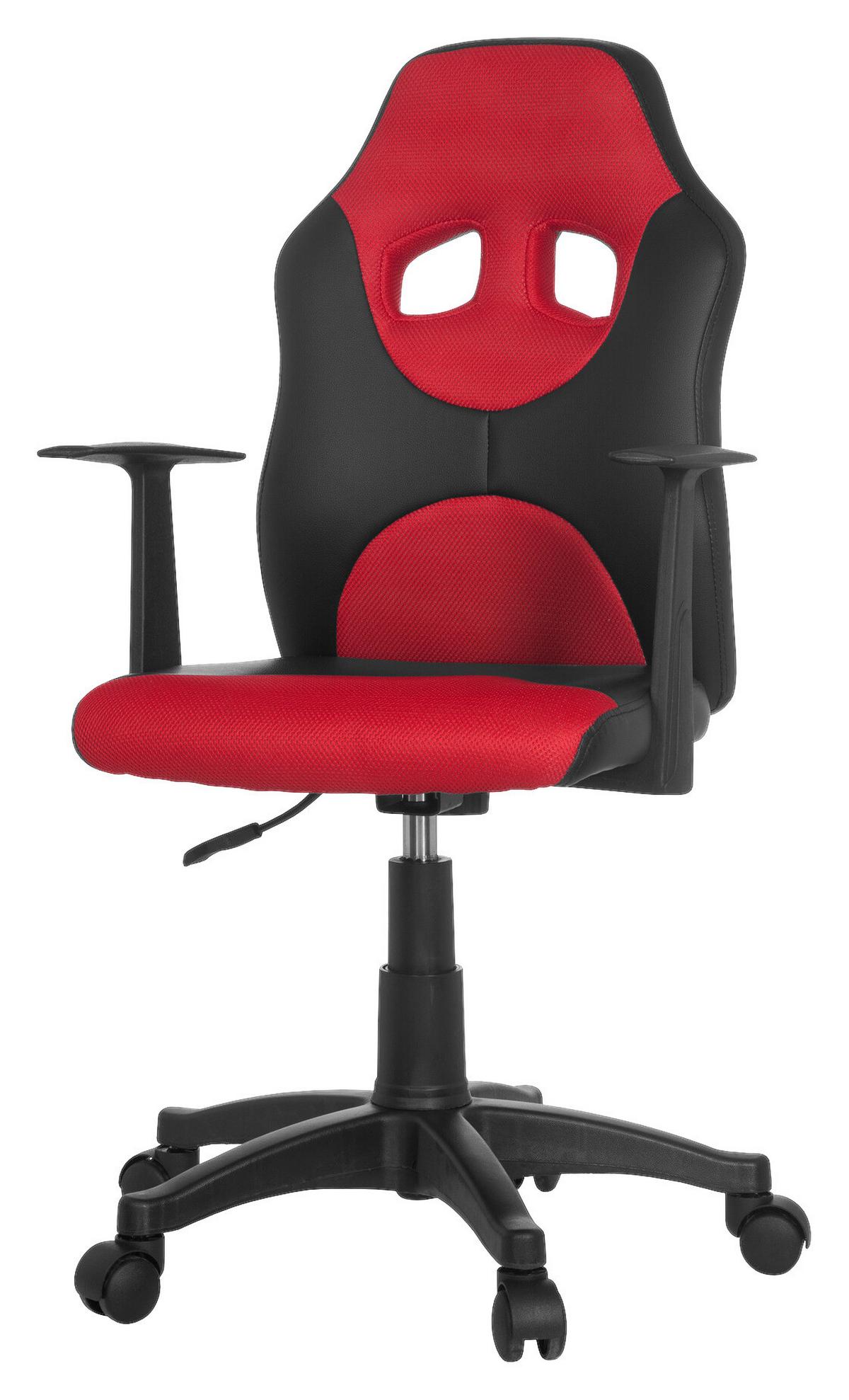 Jugenddrehstuhl Kid Racer Al Rot/Schwarz - Rot/Schwarz, Basics, Kunststoff (54/90-100/48cm) - MID.YOU