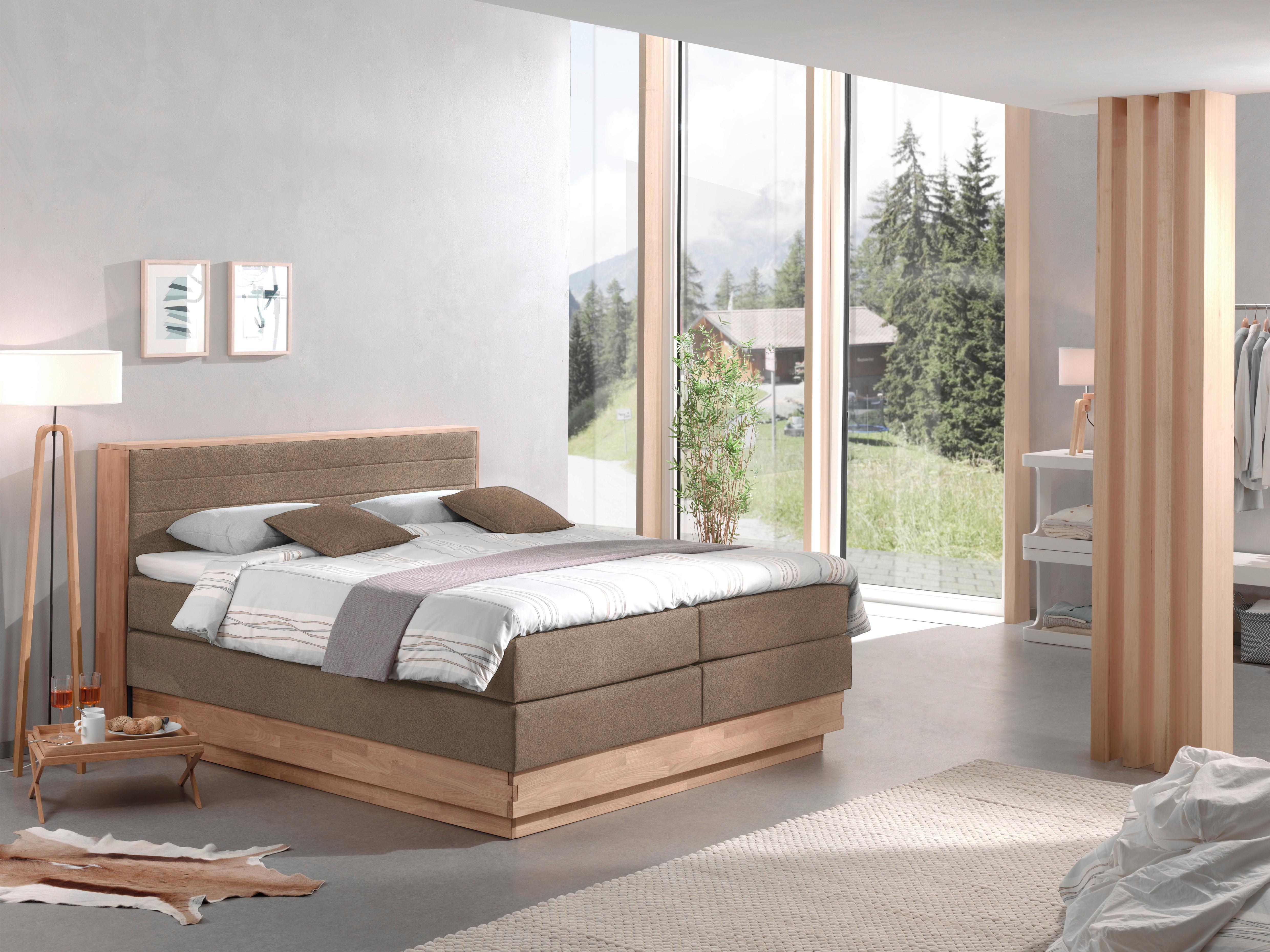 Boxspringbett H2xH2 mit Topper Bettkasten 200x200 cm Moneta