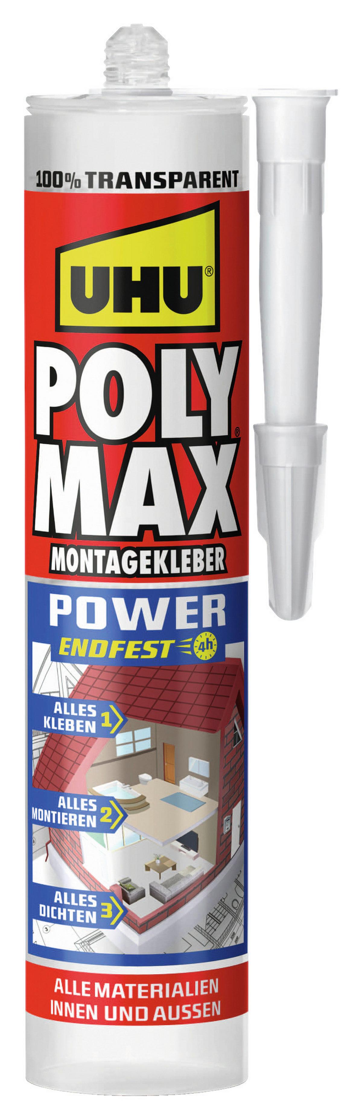 Montagekleber Poly Max Sofort Power Kartusche 300g - Basics, Kunststoff (5/5/23cm) - UHU AUSTRIA