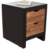 Nachtkästchen Mara - Eichefarben/Braun, KONVENTIONELL, Holz/Textil (55/60/45cm)