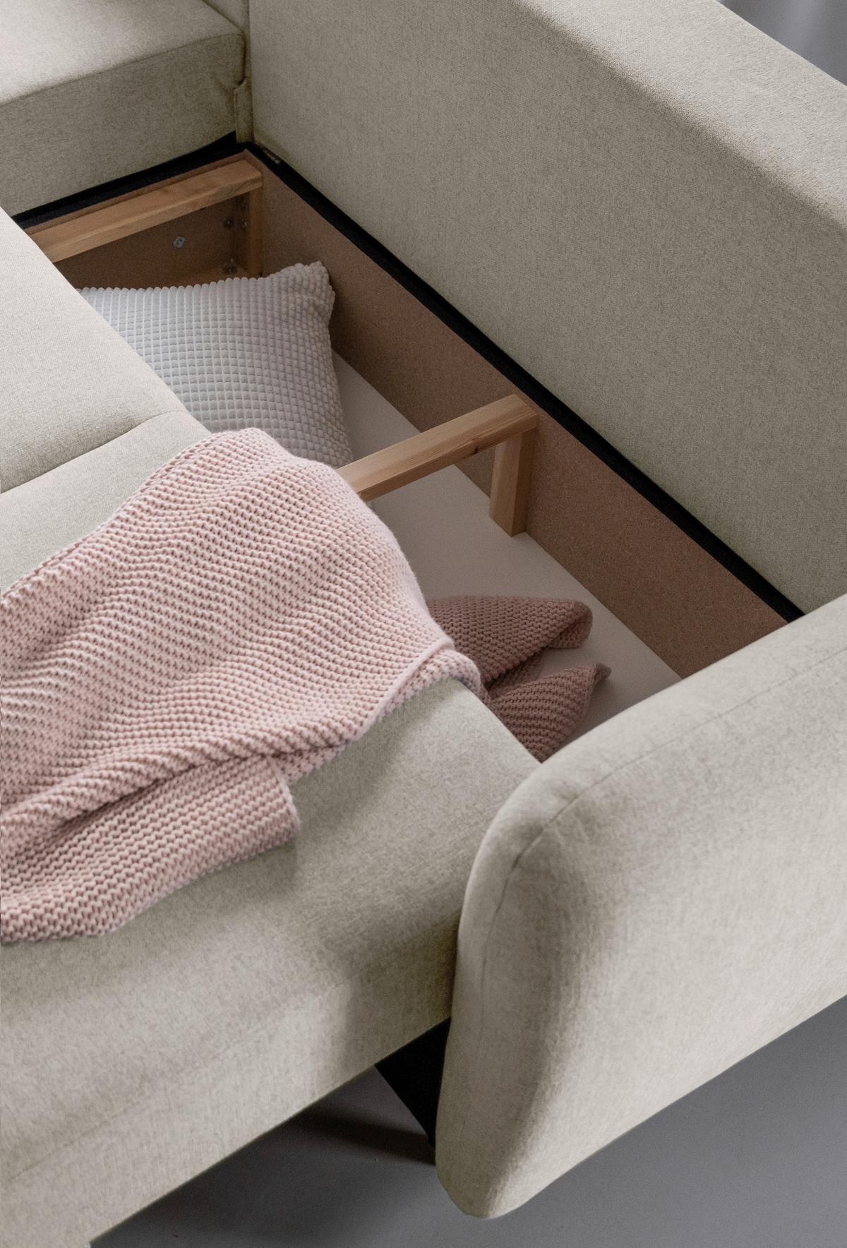 Ecksofa Scandic Lagom Beige S: 157x235 cm - Beige/Naturfarben, Textil (157/235cm) - MID.YOU