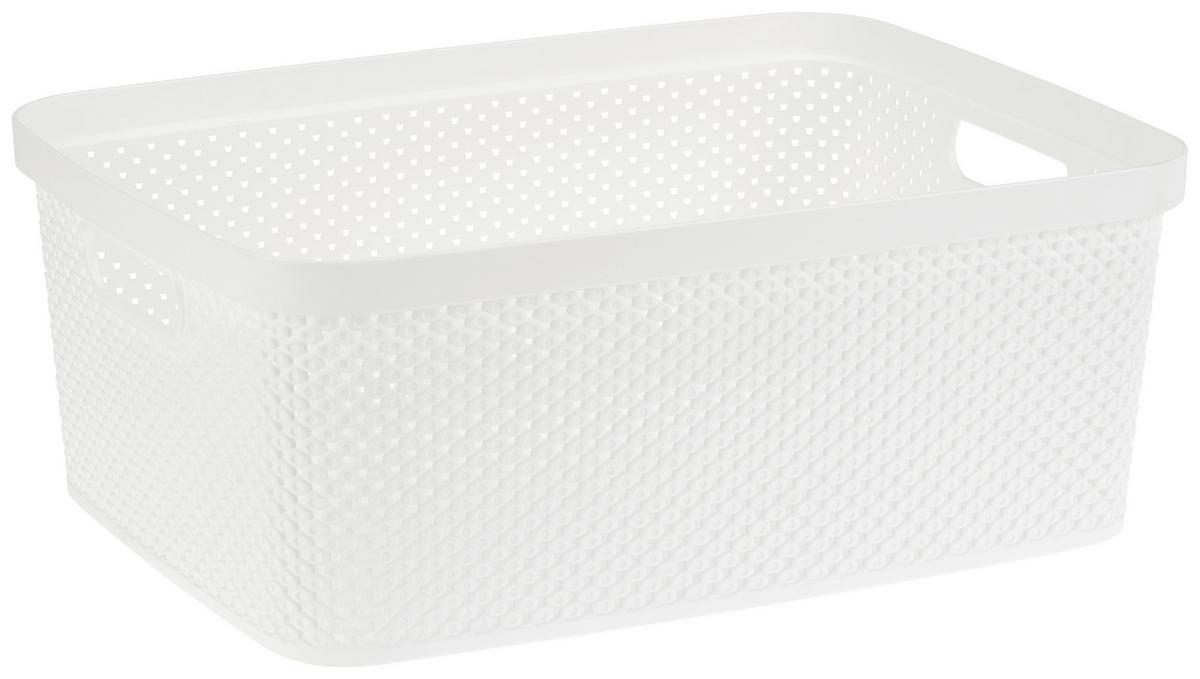 Aufbewahrungskorb Diamond 38,5x15 cm Kunststoff Weiß - Weiß, Basics, Kunststoff (38,5/15/28cm) - Luca Bessoni