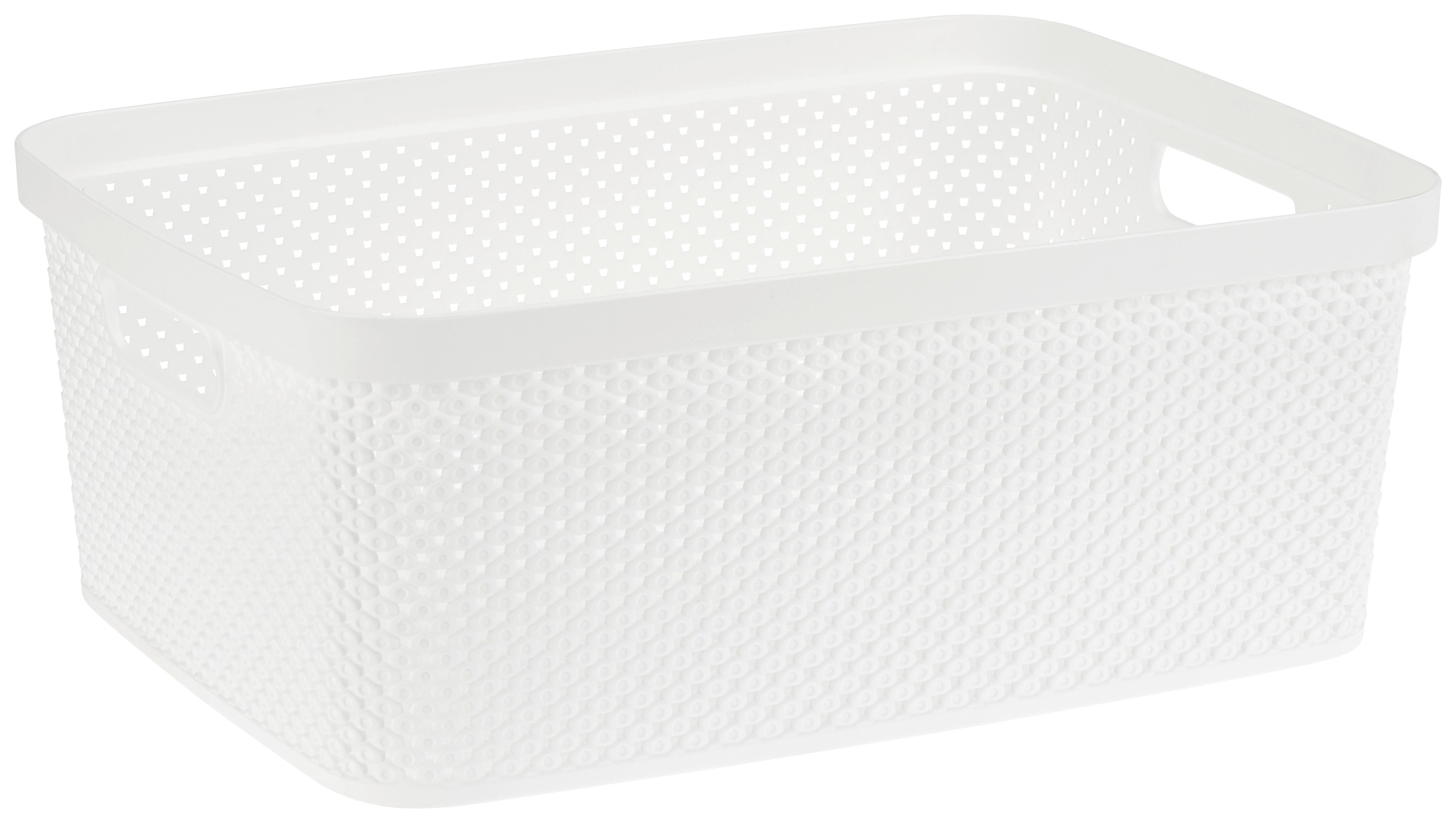 Aufbewahrungskorb Diamond 38,5x15 cm Kunststoff Weiß