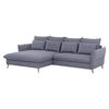 Eckschlafsofa Walter Blau S: 170 cm - Blau/Buchefarben, Design, Textil (170/274cm) - Livetastic