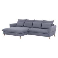 Eckschlafsofa Walter Blau S: 170 cm - Blau/Buchefarben, Design, Textil (170/274cm) - Livetastic