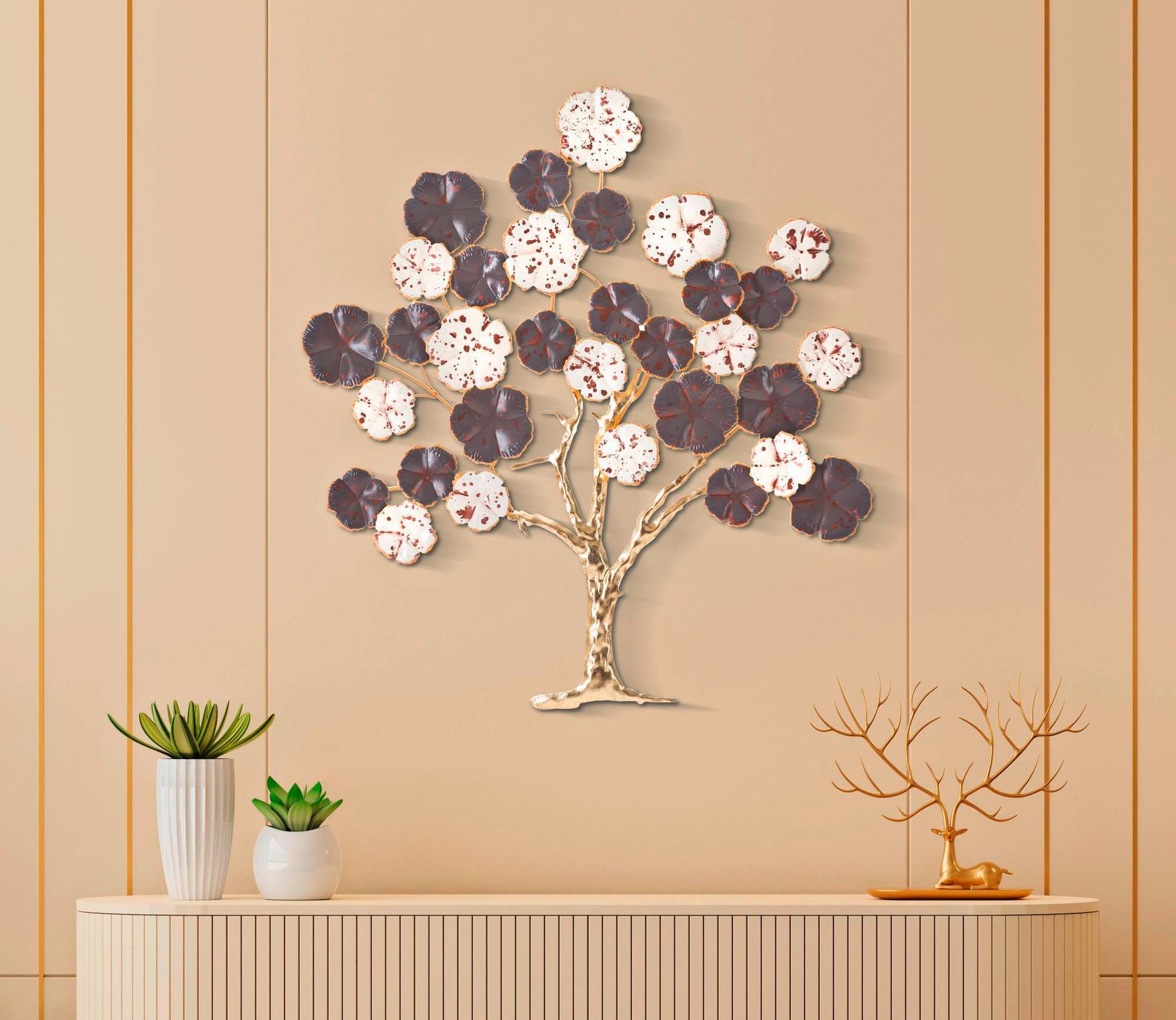 Wanddeko Albero Purpy Altrosa, Gold, Weiß B: 73,7 Cm - Goldfarben/Altrosa, Basics, Metall (73,7/5/80cm)
