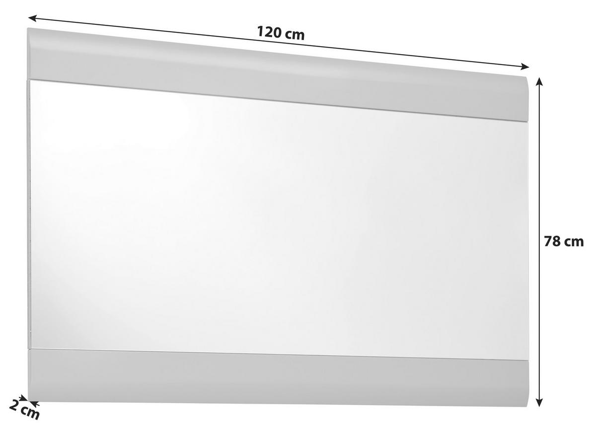 Garderobenspiegel Auris BxH: 120x78 cm teilverrahmt Grau - MODERN (120/78/2cm) - Luca Bessoni
