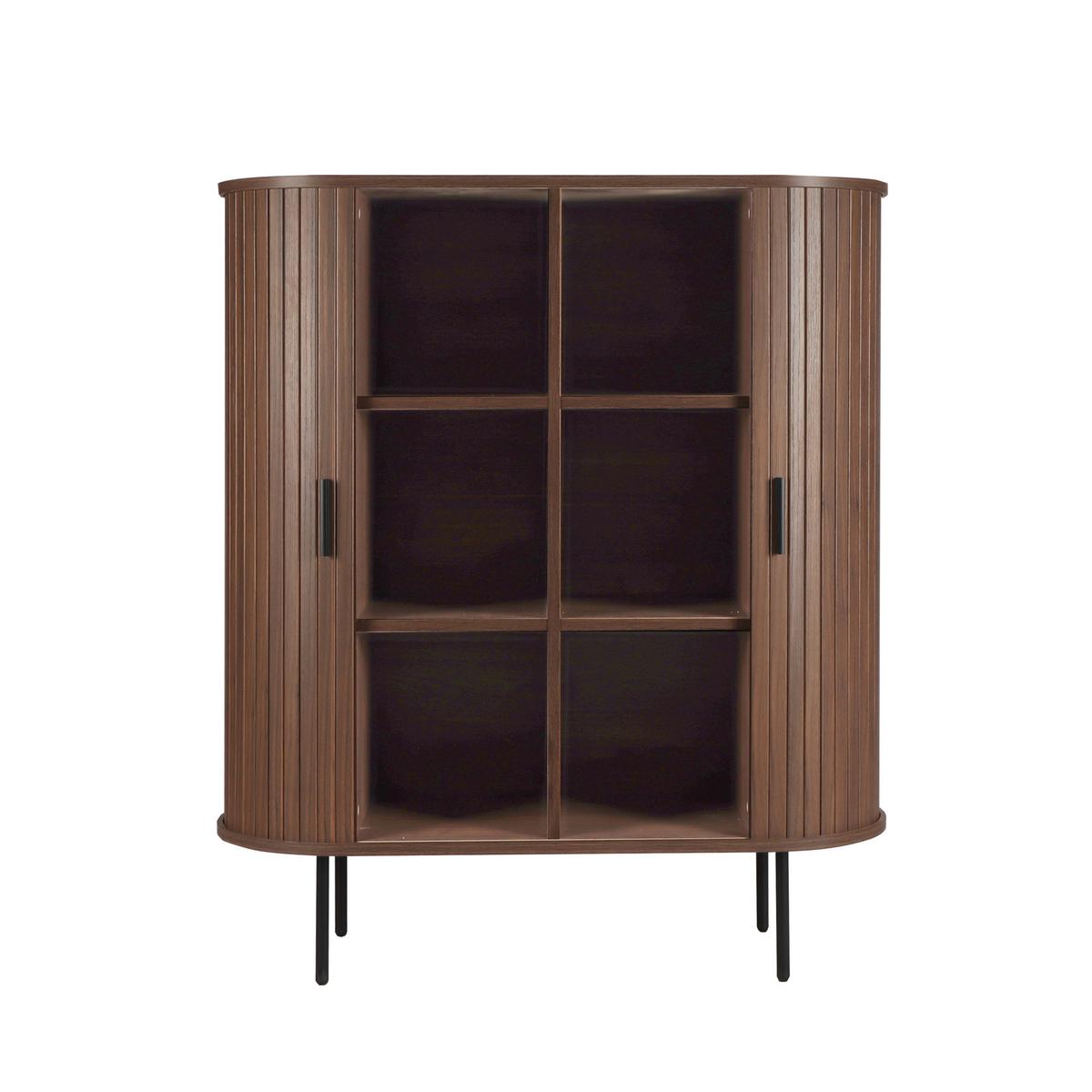 Kommode Walnussfarben, B: 100cm - Walnussfarben/Schwarz, Design, Holzwerkstoff (100/118/40cm) - Livetastic