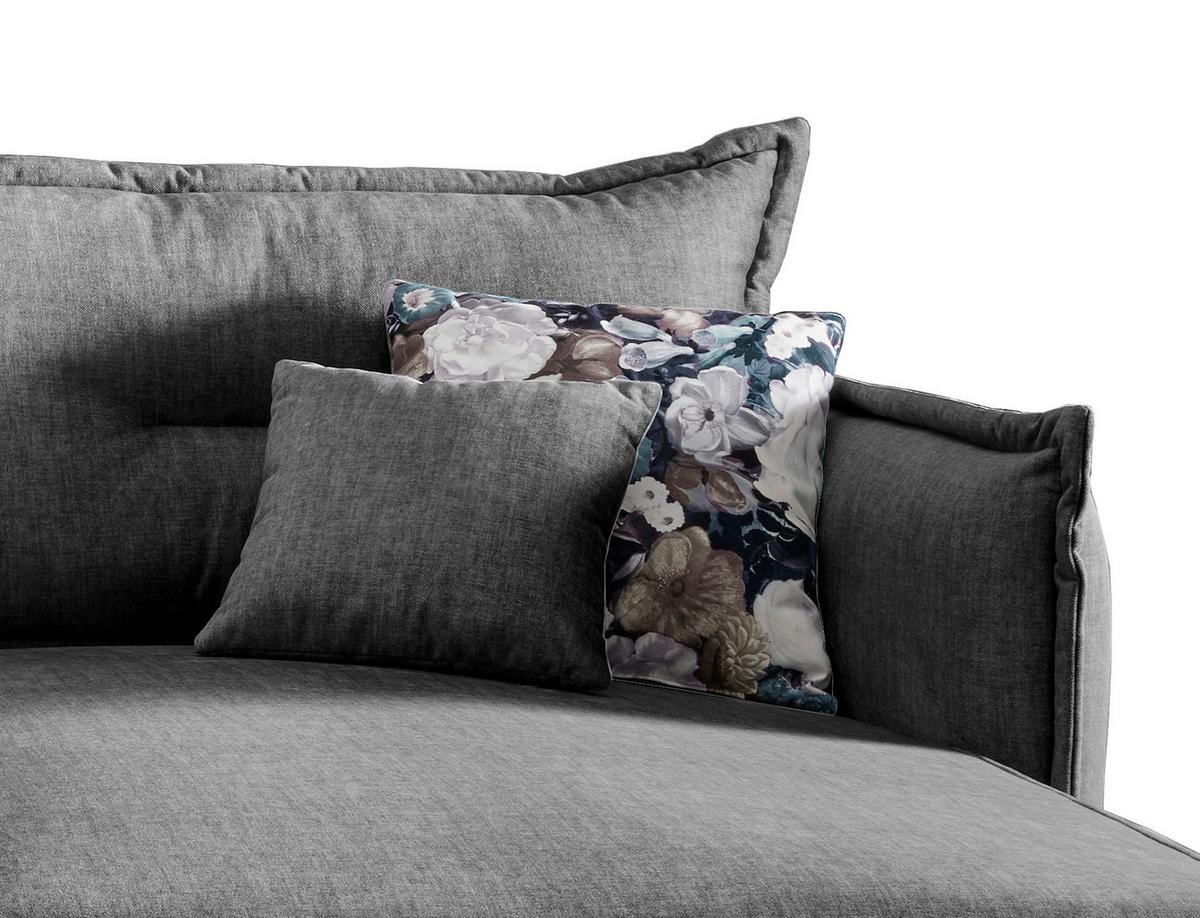 Ecksofa Lava Grau S: 255/180 cm - Türkis/Schwarz, MODERN, Textil (255/180cm) - Livetastic