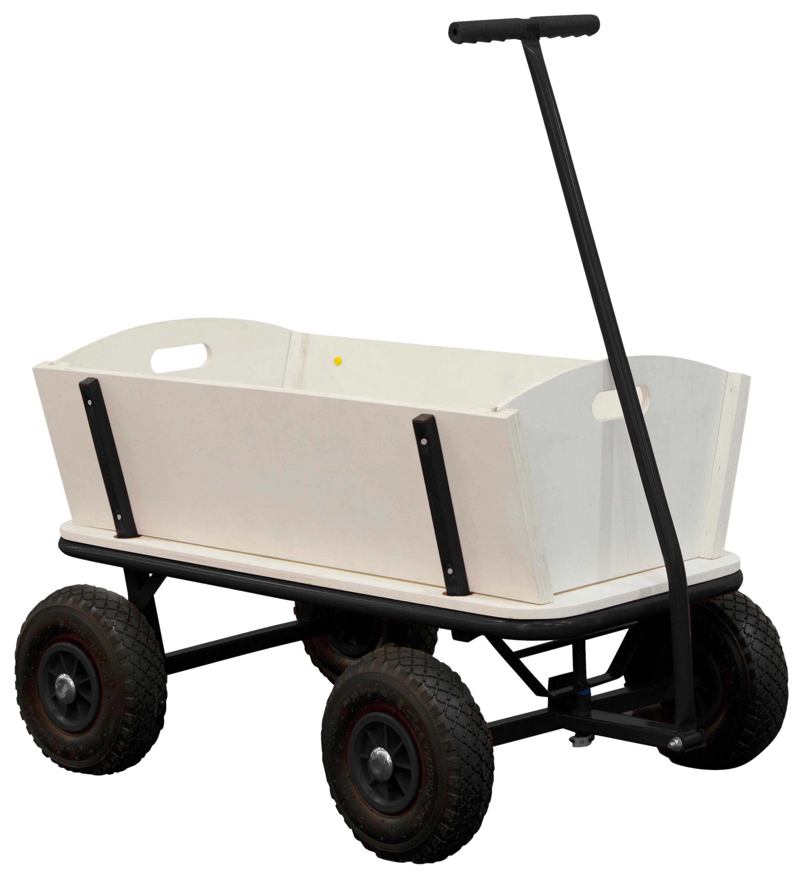 Bollerwagen Cc93611 - Schwarz/Braun, KONVENTIONELL, Holz/Metall (61/95/97cm) - Ambia Garden