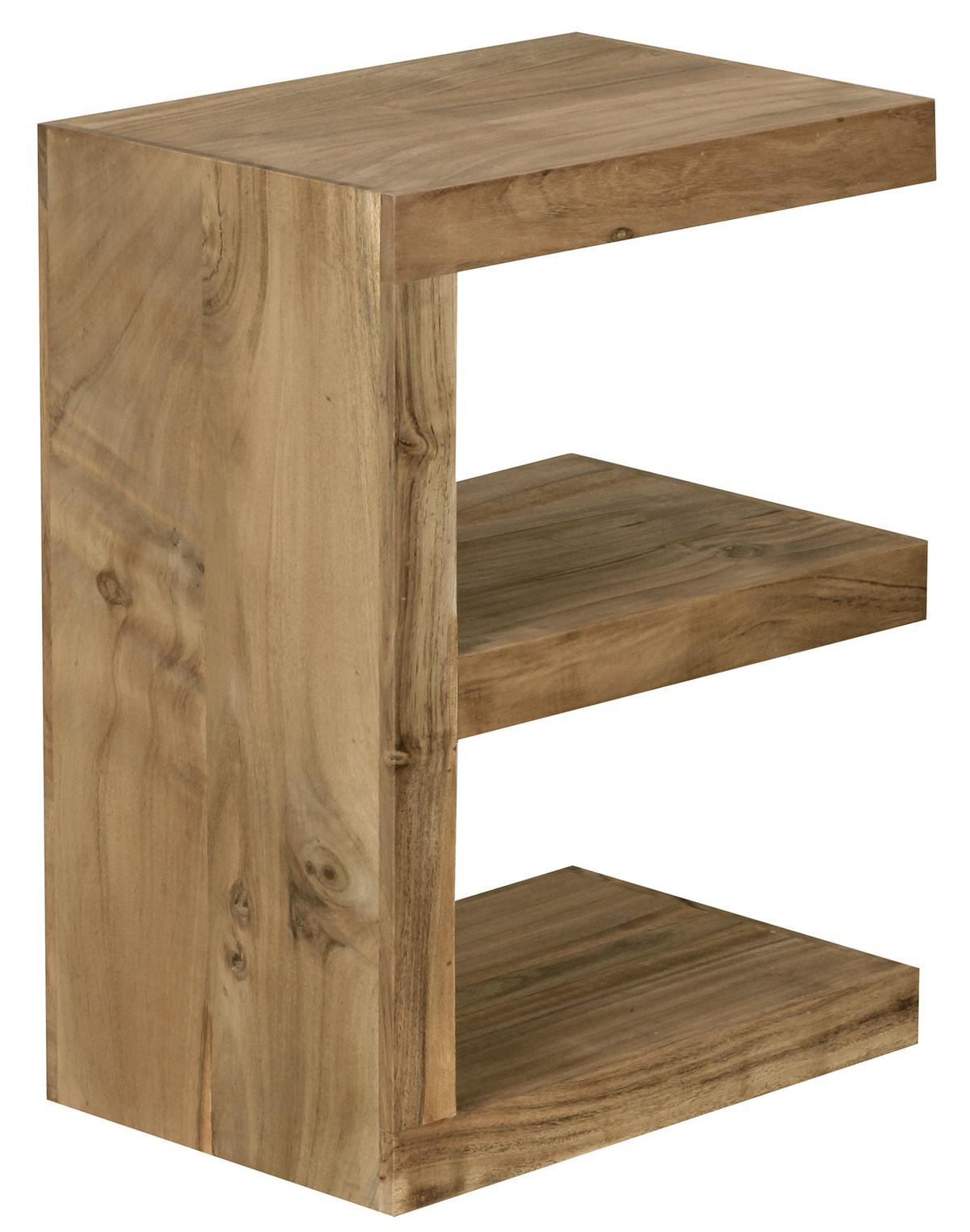 Beistelltisch Holz E-Förmig Mumbai, Akazie - Akaziefarben, MODERN, Holz (45/30/60cm) - MID.YOU