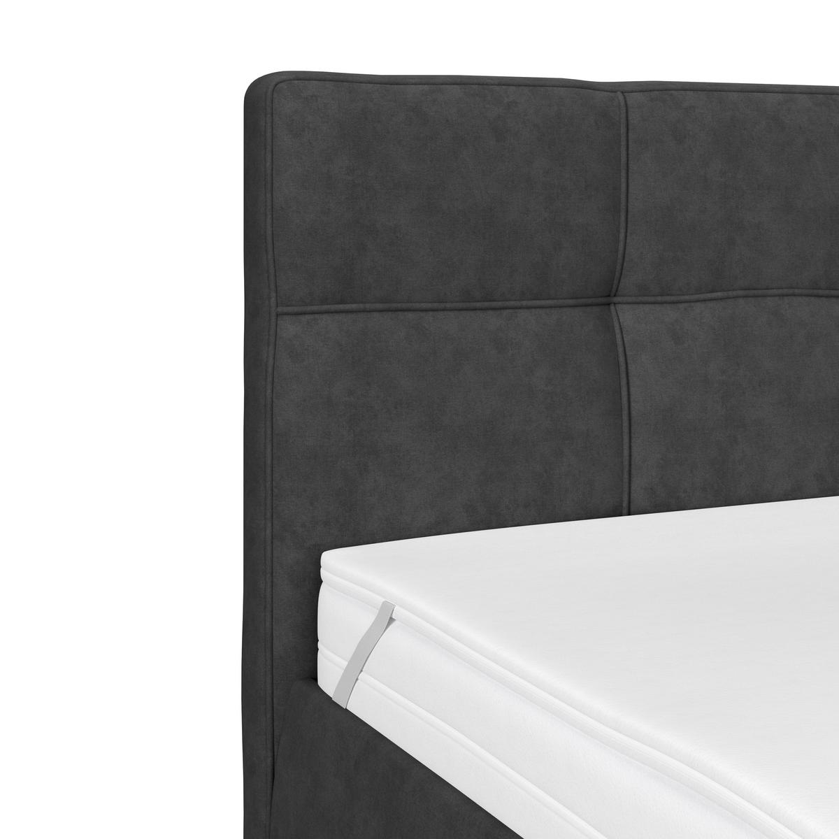 Polsterbett Zeni 140 - Anthrazit/Schwarz, KONVENTIONELL, Holz/Textil (140/200cm)