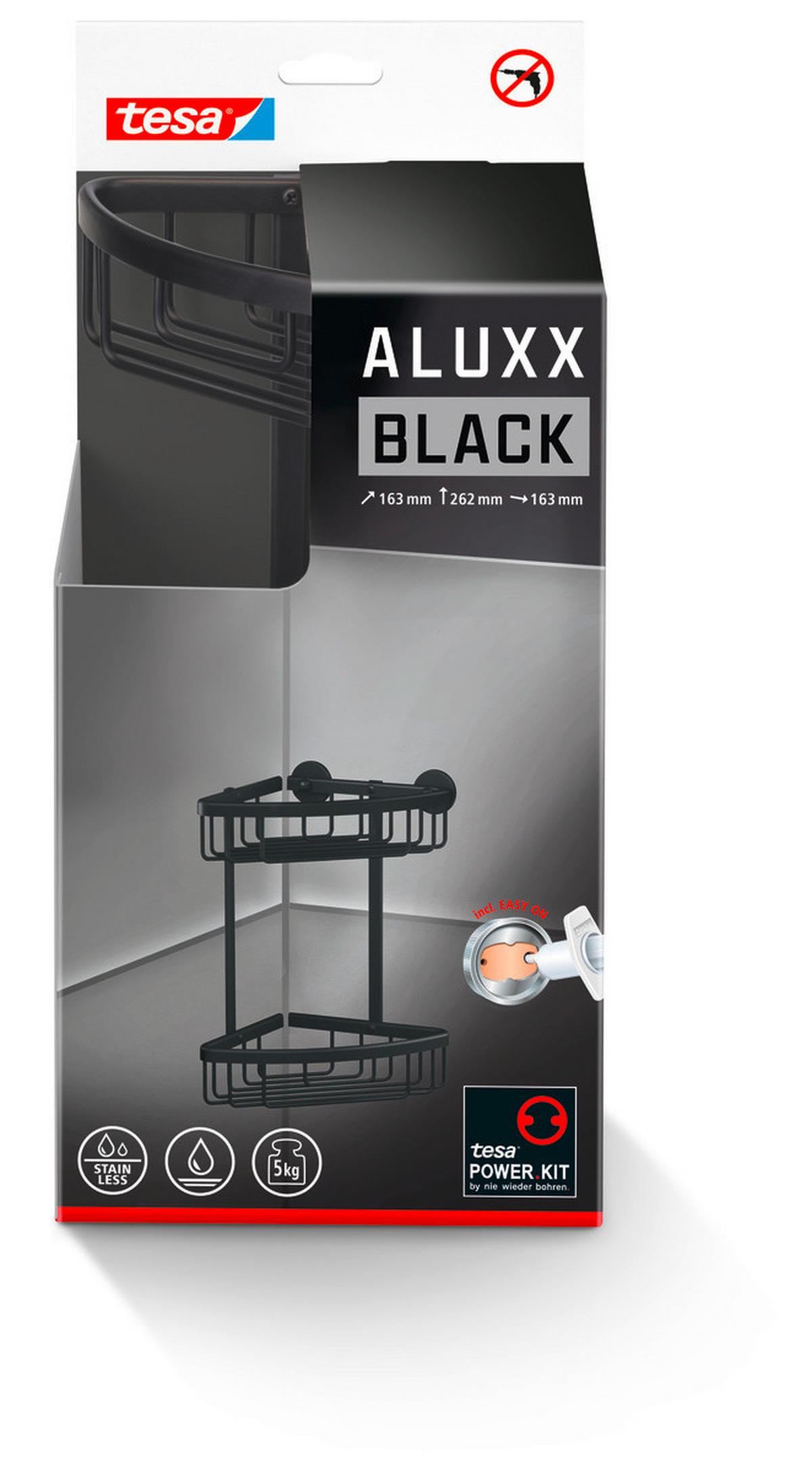 Duschablage Aluxx Black 40507-00000-00 - Schwarz, Basics, Metall (16,3/26/17cm)