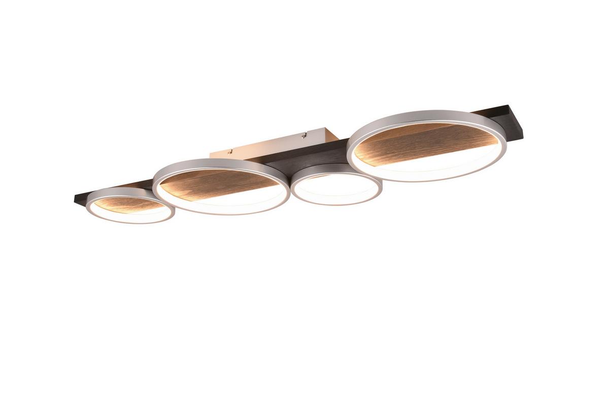 LED-Deckenleuchte, Switchdim 643810487 Medera - Titanfarben/Schwarz, Design, Holz/Metall (100/7,5/34,5cm) - Trio Leuchten