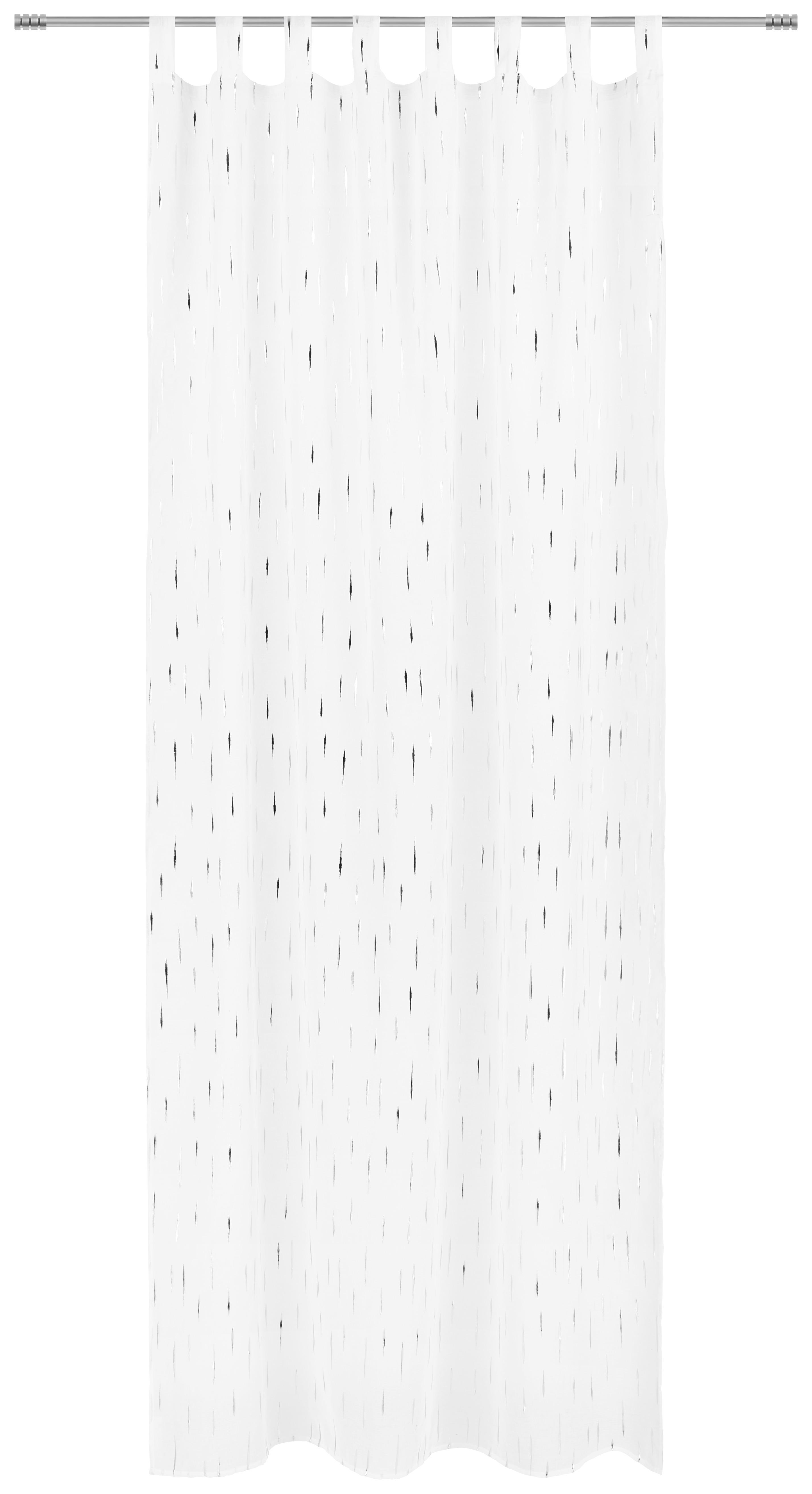 Vorhang mit Schlaufen und Band Julia 140x255 cm Weiß/Silber - Weiß, MODERN, Textil (140/255cm) - Luca Bessoni