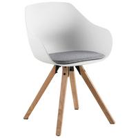 Jedálenská stolička TINA - sivá/biela, Konventionell, drevo/textil (56,5/80,5/53cm) - Livetastic