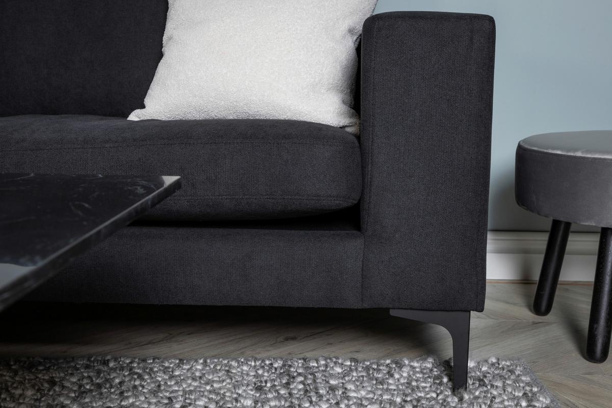 2-sitzer-sofa Bolero - Schwarz, Design, Kunststoff/Textil (215/84/88cm) - Livetastic