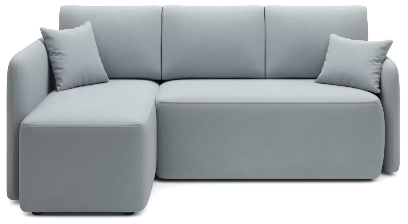 Ecksofa Hadson Hellgrau S: 150x206 cm - Hellgrau/Schwarz, Design, Textil (150/206cm) - MID.YOU