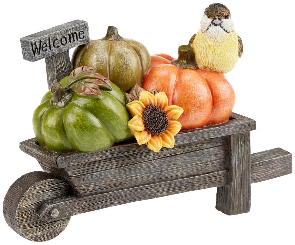 Dekokürbis Pumpkin - Braun/Orange, Design, Kunststoff (21,5/10/15,5cm) - Luca Bessoni