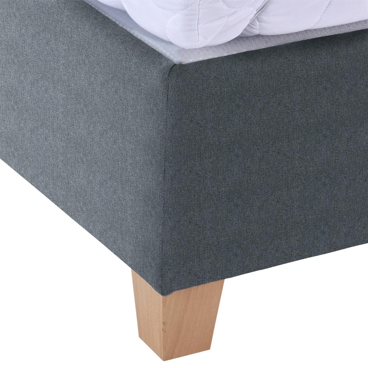 Polsterbett Mit Bettkasten 160x200 Bellagio Grau - Buchefarben/Weiß, KONVENTIONELL, Holz/Textil (160/200cm)