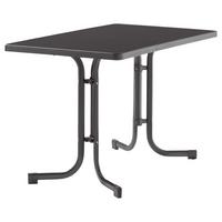 Gartentisch Klappbar Stahl L: 115cm - Grau, MODERN, Holzwerkstoff/Metall (115/70/72cm) - Sieger