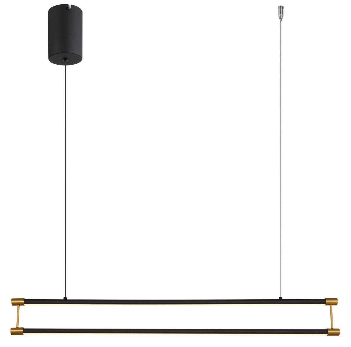 LED-Hängeleuchte 67184-30 - Goldfarben/Schwarz, Design, Kunststoff/Metall (84/9/150cm) - Globo