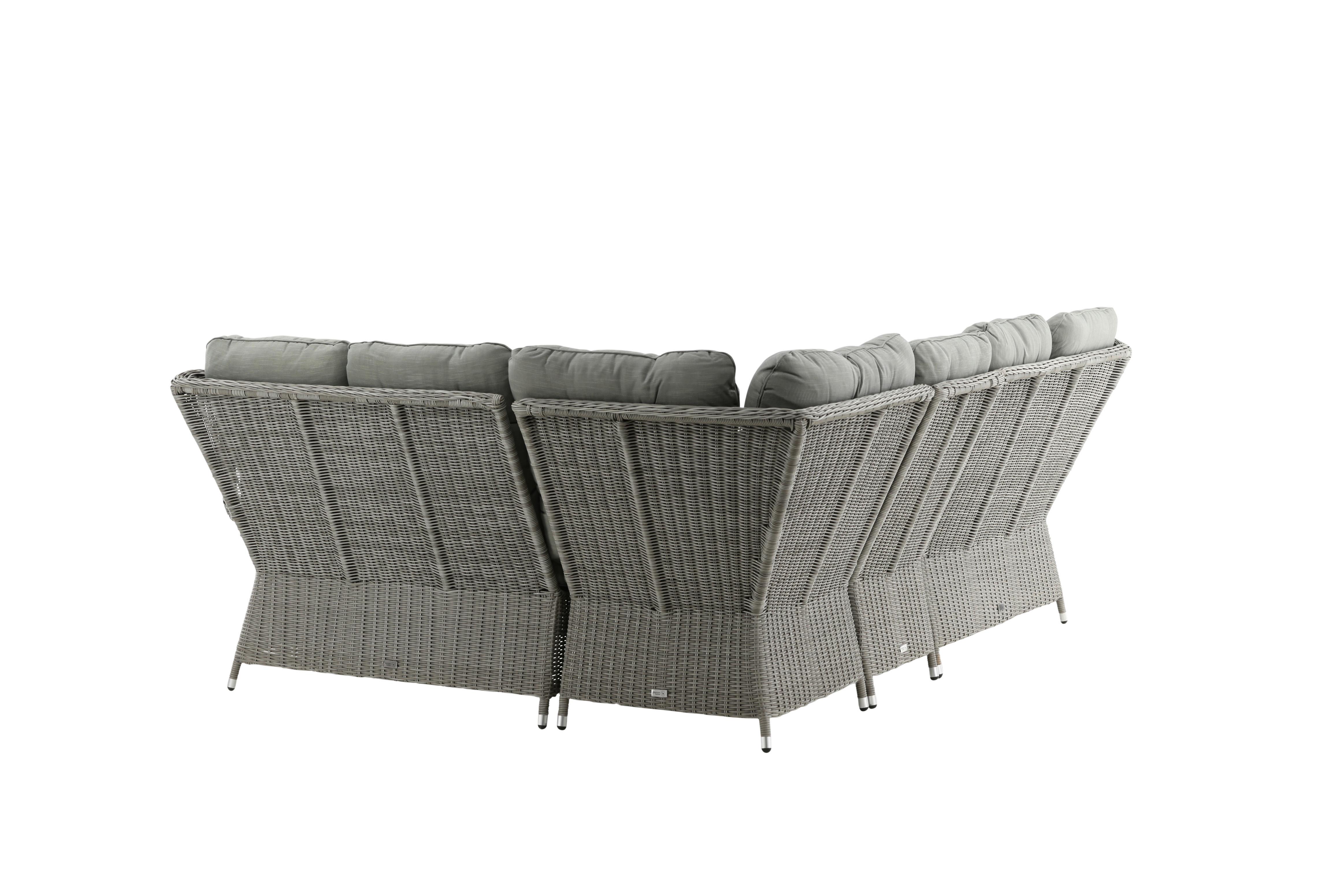 Loungegarnitur Washington - Grau, KONVENTIONELL, Kunststoff/Textil - Gardenson