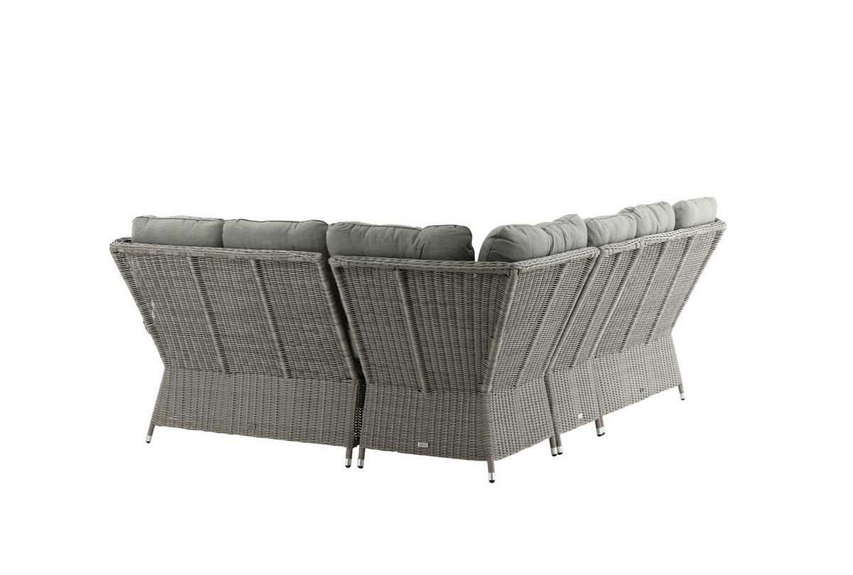 Loungegarnitur Washington - Grau, KONVENTIONELL, Kunststoff/Textil - Gardenson
