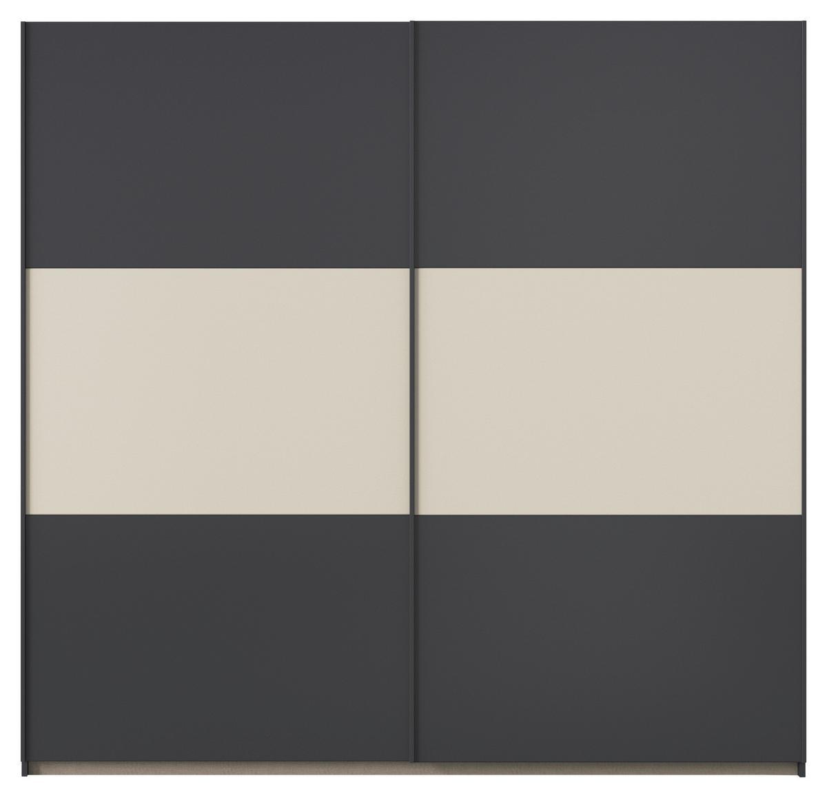 Schwebetürenschrank Neo Grau Champagner B: 218 cm - Champagner/Alufarben, MODERN, Holzwerkstoff (218/210/59cm) - Rauch Möbel