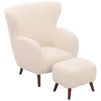 Sesselset Savoy Weiß B: 90 cm - Kastanienfarben/Weiß, Design, Holz/Textil (90/98/88cm) - Livetastic