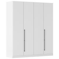 Kleiderschrank Safari B: 181 cm - Weiß/Grau, KONVENTIONELL, Holzwerkstoff (181/229/54cm)