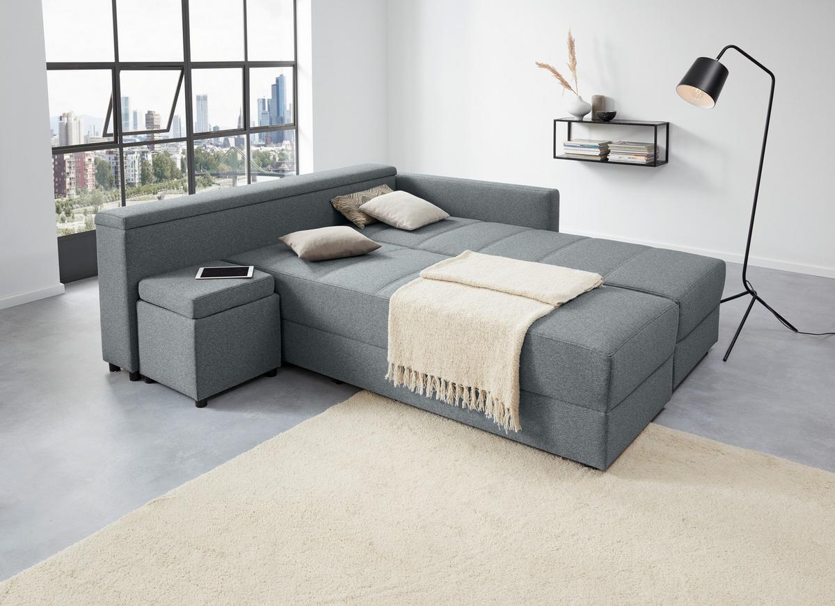 Ecksofa Looks Iii - Dunkelgrau/Schwarz, Design, Textil (229/287cm) - LOOKS by W.Joop