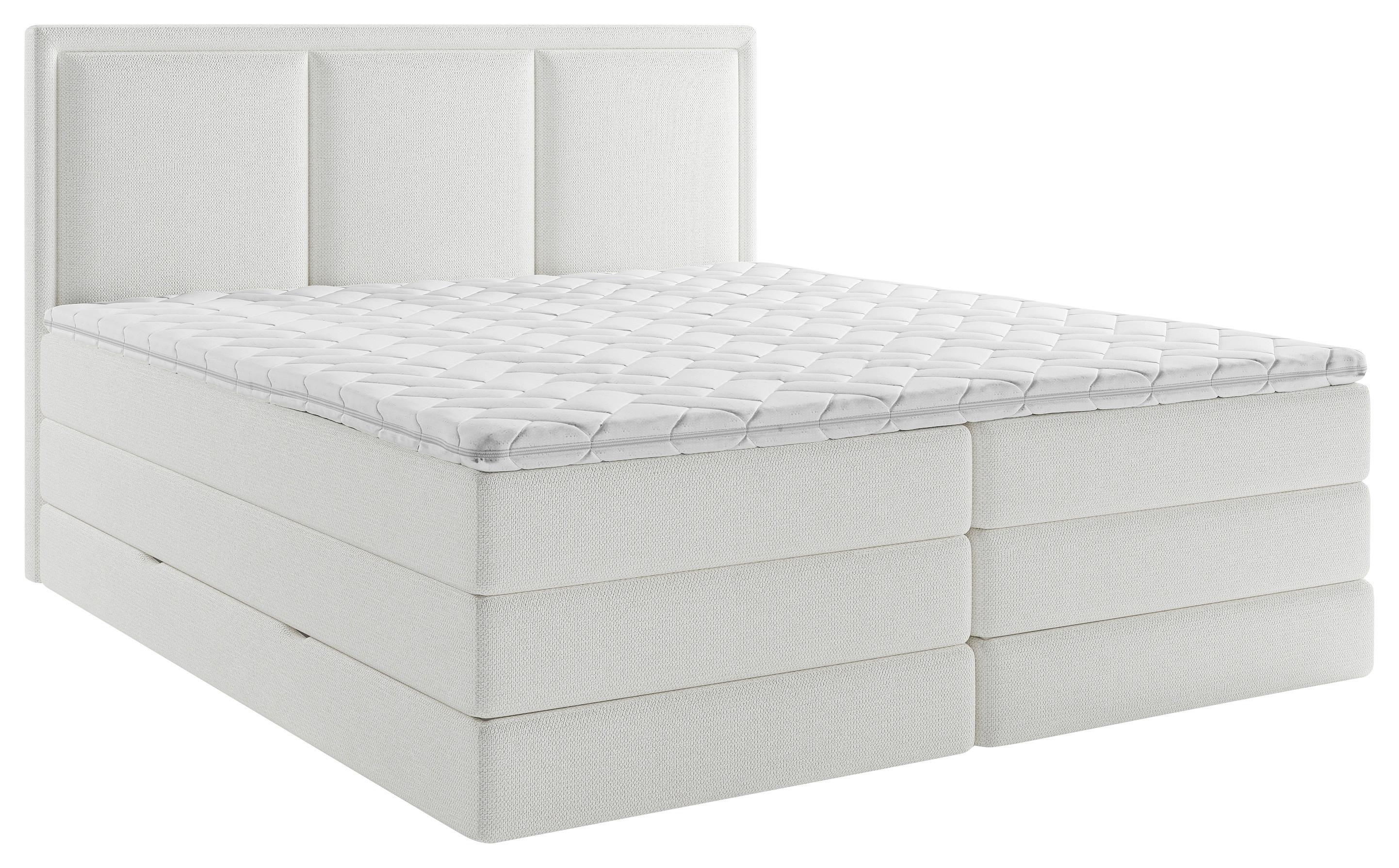 Boxspringbett Swing II K - Weiß, Design, Textil (160/200cm) - MID.YOU