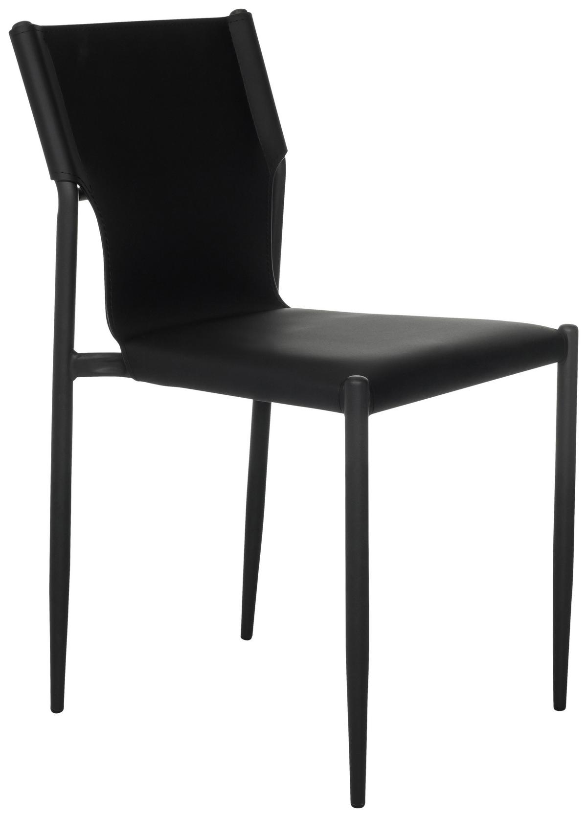 Besucherstuhl Ellon V Schwarz B: 44 cm - Schwarz, MODERN, Leder/Metall (44/82/52cm) - MID.YOU