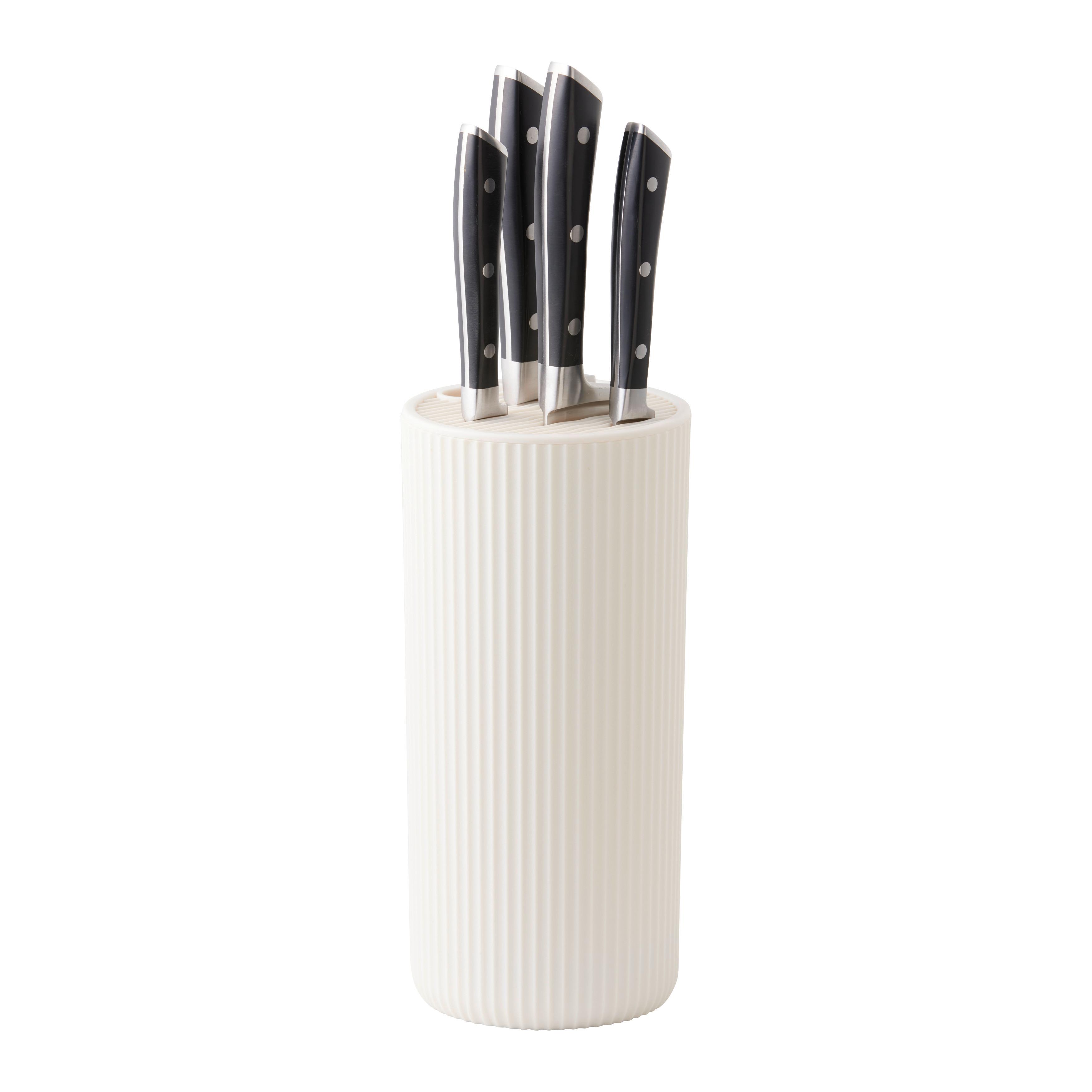 Stojan na nože BETTY - béžová, Modern, plast (11/23,9cm) - Mömax