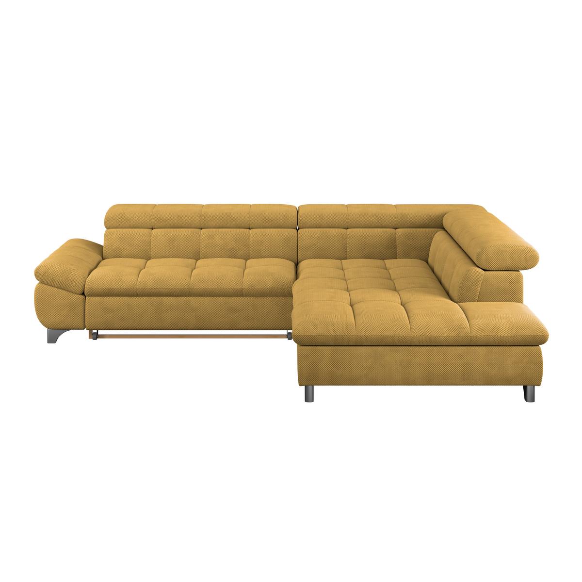 Ecksofa Gemini Senfgelb, B: 312cm - Chromfarben/Senfgelb, KONVENTIONELL, Textil (312/234cm)