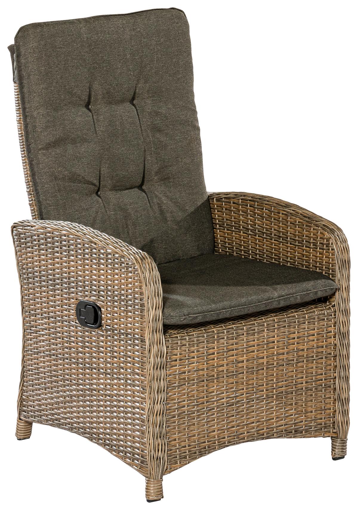 Gartensessel 2er-set Atrani Metall/kunststoff/textil - Beige/Braun, KONVENTIONELL, Kunststoff/Textil (63/65/108cm) - Gardenson