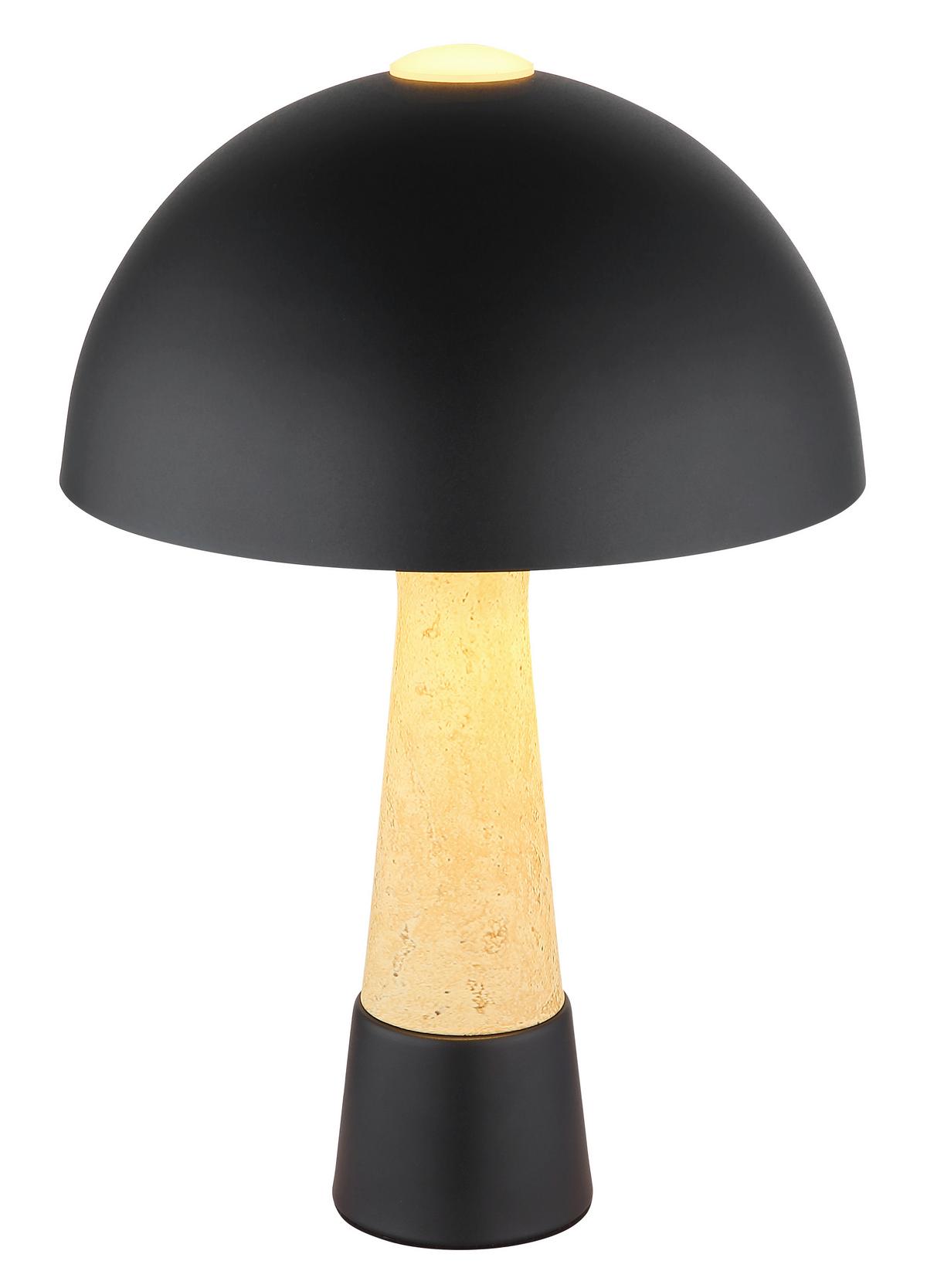 Tischleuchte Exkl. 1xe27, 40w - Beige/Schwarz, Design, Kunststoff/Metall (25/36,5cm) - Globo