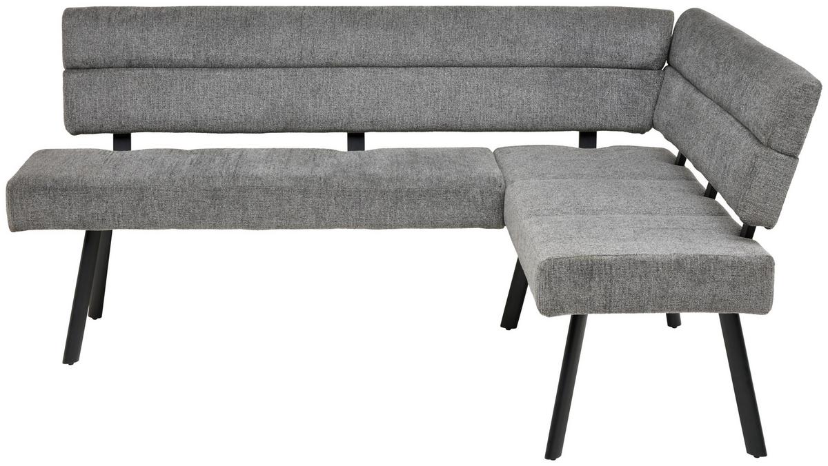 Eckbank Paros Anthrazit, S: 190x150 Cm - Anthrazit/Schwarz, KONVENTIONELL, Textil/Metall (190/150cm) - MID.YOU