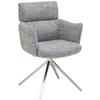 Armlehnstuhl Bathia Grau, Sitzfl. 360° drehbar - Edelstahlfarben/Grau, KONVENTIONELL, Textil/Metall (61/89/63cm) - Livetastic