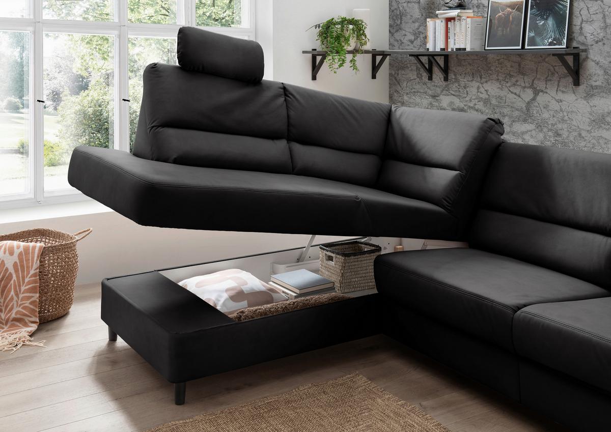 Ecksofa Cavoli, Schwarz S: 190x266 cm - Schwarz, MODERN, Textil (190/266cm) - Livetastic