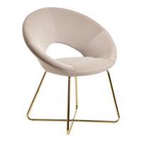 Jídelní židle s područkami Esszimmerstuhl béžová - barvy zlata/béžová, Moderní, kov/textil (57/83/60cm) - MID.YOU
