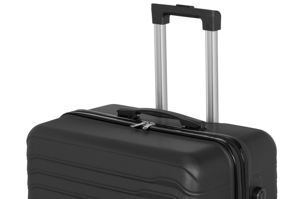 Reisekoffer Set 3-tlg Florenz 4 Rollen Hartschale - Schwarz, Basics, Kunststoff/Textil - Ondega