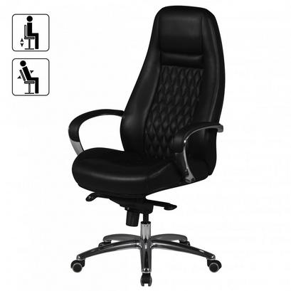 Einfache Verstellbarkeit Hochwertiger Chefessel in schwarzem Echtleder