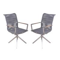 Gartenstuhl-set Rubiera - Anthrazit/Silberfarben, Basics, Holz/Kunststoff (63/95/54cm) - Gardenson