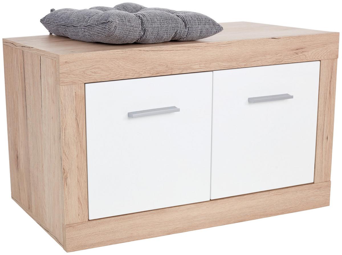 Lavica do predsiene MALTA - čierna/biela, Modern, kompozitné drevo/plast (94,9/49,2/36cm)